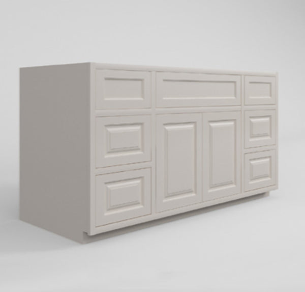 RTA Wholesalers Sink Base Vintage White Inset Raised Panel Cabinets 33, 36, 42 42 Wide