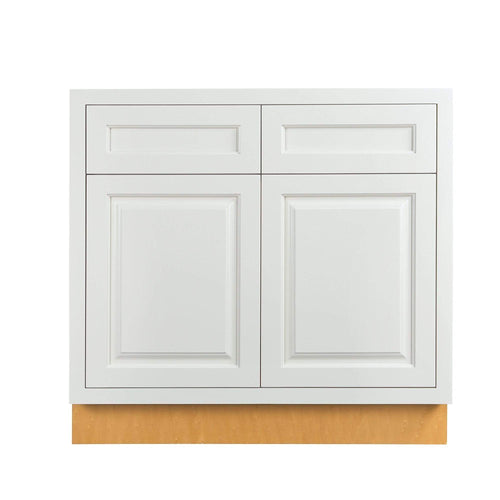 Sink Base Vintage White Inset Raised Panel Cabinets 33", 36", 42"