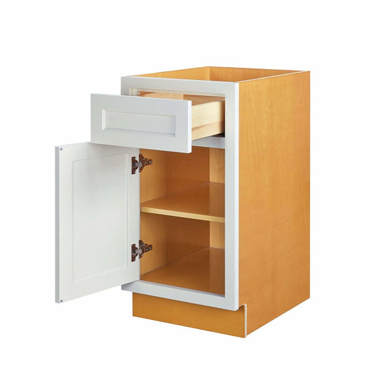 Vintage White Inset Raised Panel Base Cabinet - Single Door 9", 12", 15", 18" & 21"