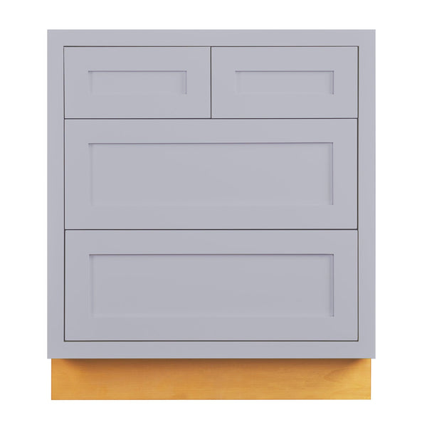 Light Gray Shaker Inset Drawer Base Cabinet - 30- 33