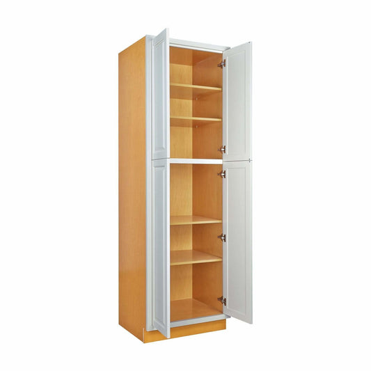 Pantry Vintage White Inset Raised Panel Cabinet 84" Tall 24', 30" & 36" Wide