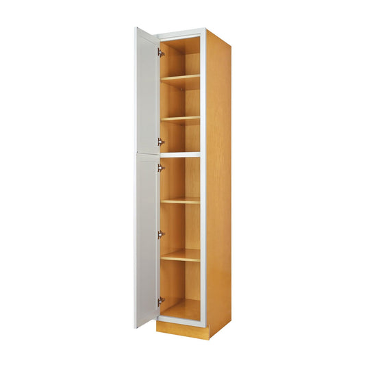 Pantry Vintage White Inset Raised Panel Cabinet 93" Tall 18' Wide