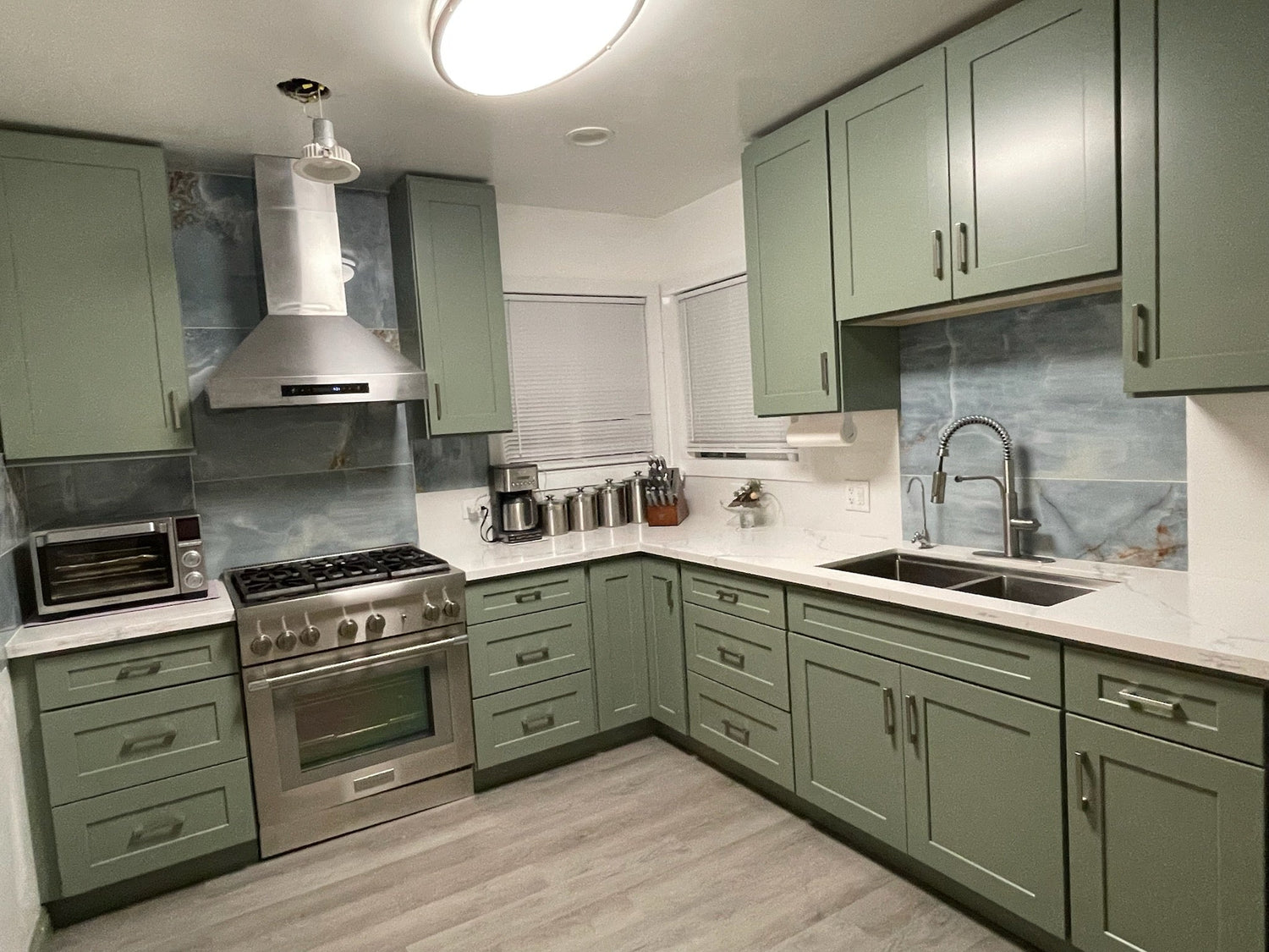 Kitchen Sage Green Cabinets