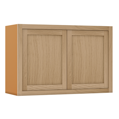 White Oak Inset Shaker Kitchen Wall Cabinets - Special Order