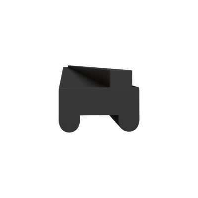 Light Rail Molding Trim Pieces 15HNS Hermosa Noir Black Shaker 1-1/4" Overlay