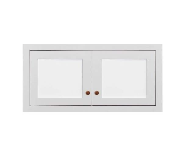 30" Wide Glass Ready Wall Cabinet - Double Door 9", 12", 15", 18", 21", 24" & 27" Tall Custom Color Inset Shaker