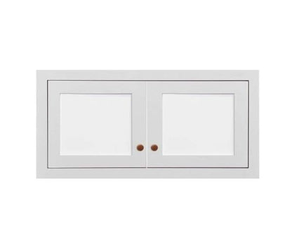 30" Wide Glass Ready Wall Cabinet - Double Door 9", 12", 15", 18", 21", 24" & 27" Tall Custom Color Inset Shaker