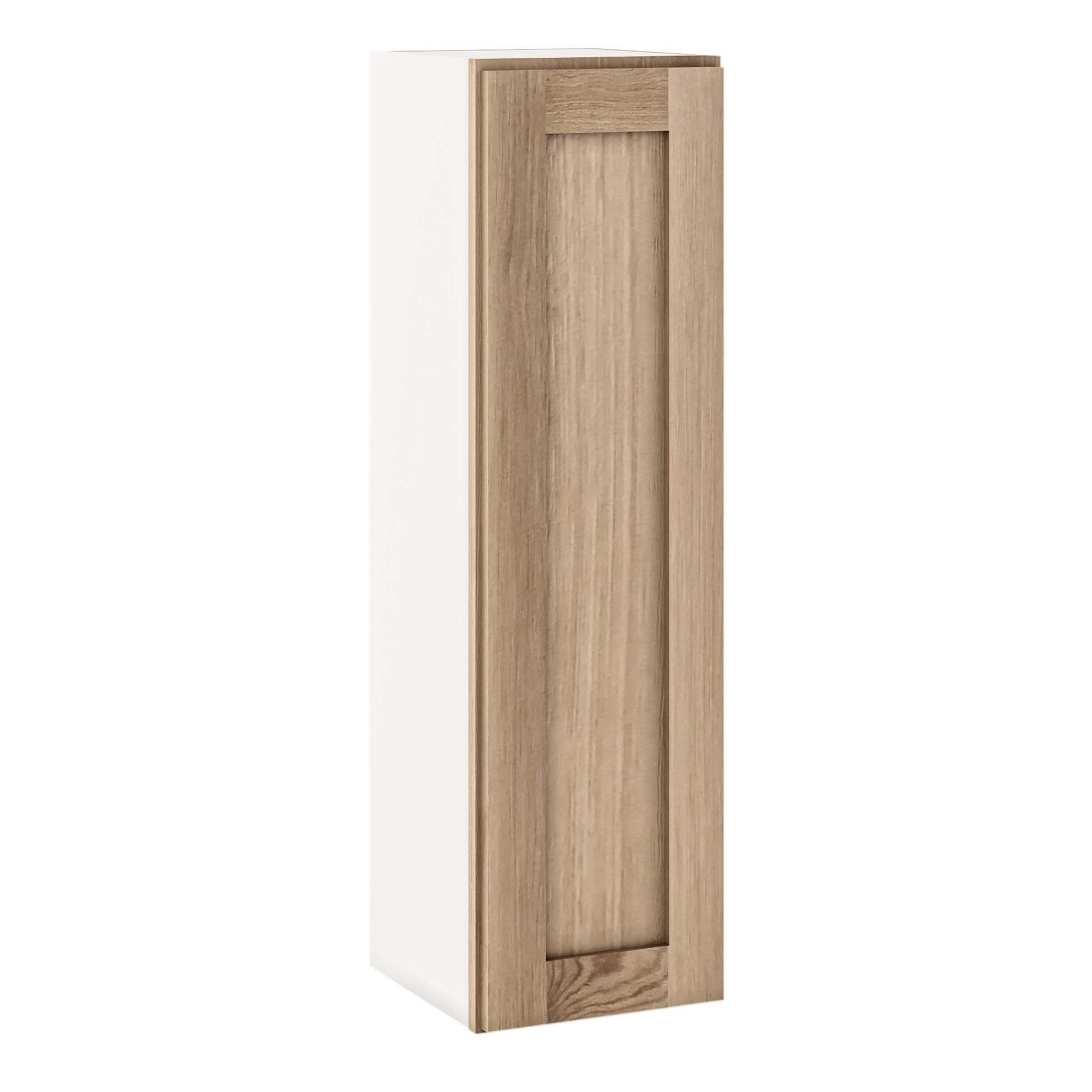 Natural white oak shaker wall cabinet 9"–42" RTA kitchen cabinet – open view