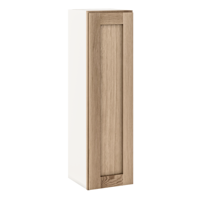 Natural white oak shaker wall cabinet 9"–42" RTA kitchen cabinet – open view