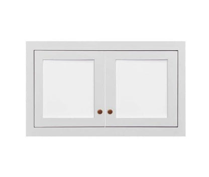 30" Wide Glass Ready Wall Cabinet - Double Door 9", 12", 15", 18", 21", 24" & 27" Tall Custom Color Inset Shaker