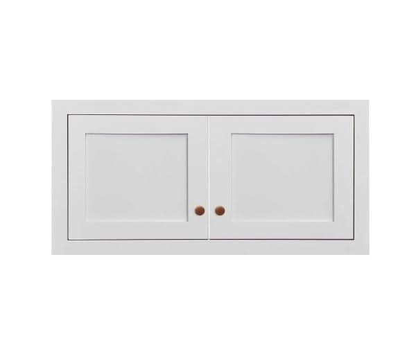 27" Wide Custom Color Stacker Inset Shaker Wall Cabinet - Single Door 12", 15", 18", 21"& 24" Tall