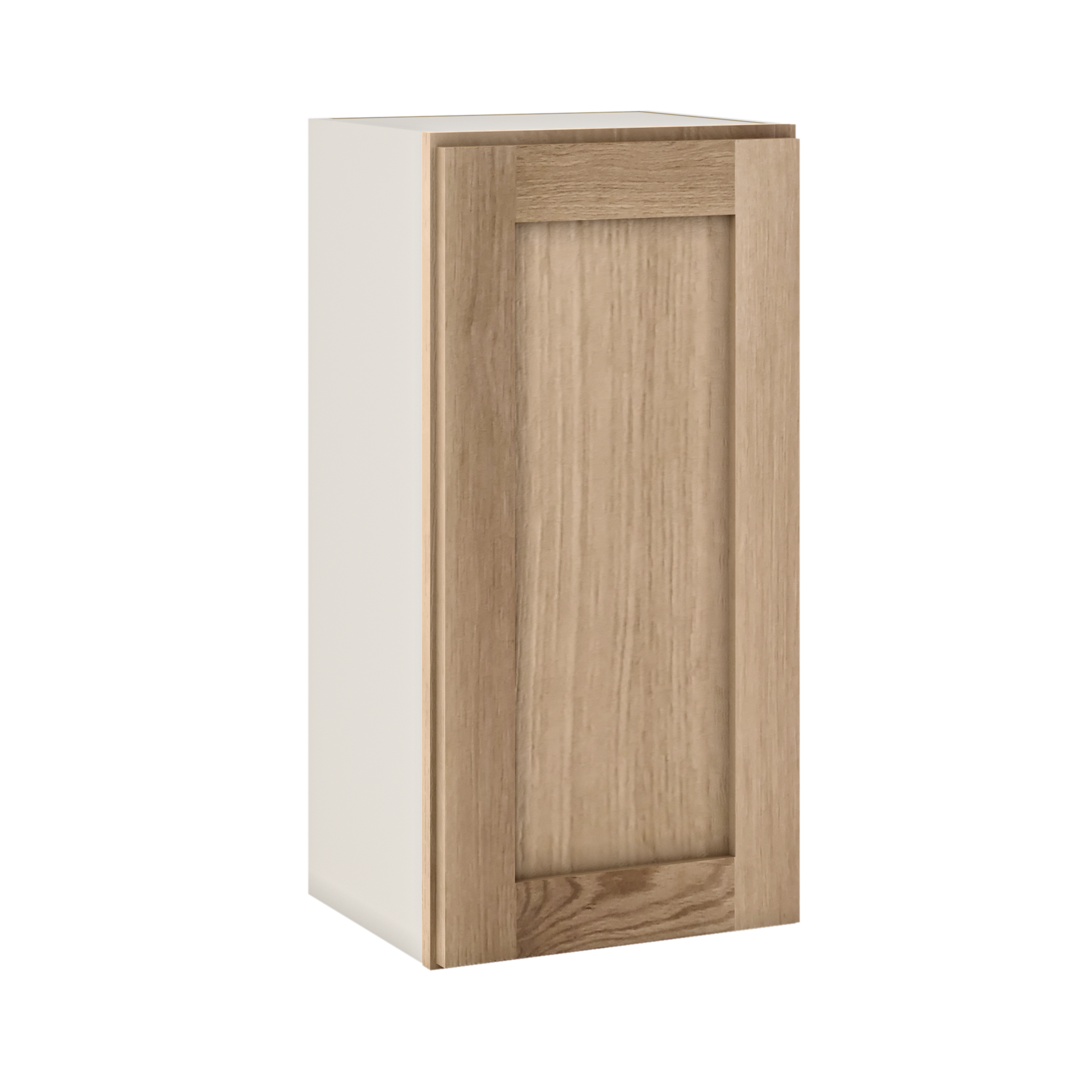 Natural white oak shaker wall cabinet 9"–30" RTA kitchen cabinet – installed kitchen view