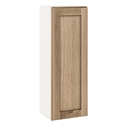 Natural white oak shaker wall cabinet 9"–42" RTA kitchen cabinet – installed kitchen view