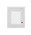 21" Wide Custom Glass Ready Snow White Inset Shaker Wall Cabinet - Single Door 9", 12", 15", 18", 21", 24"  & 27" Tall