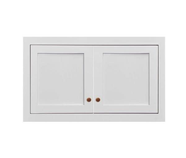 27" Wide Custom Color Stacker Inset Shaker Wall Cabinet - Single Door 12", 15", 18", 21"& 24" Tall
