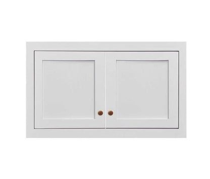 27" Wide Custom Color Stacker Inset Shaker Wall Cabinet - Single Door 12", 15", 18", 21"& 24" Tall