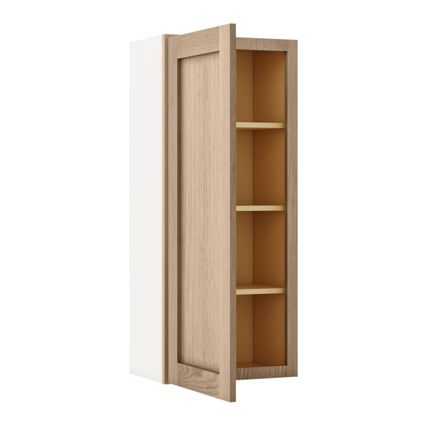 Natural white oak shaker wall cabinet 9"–42" RTA kitchen cabinet – view 8