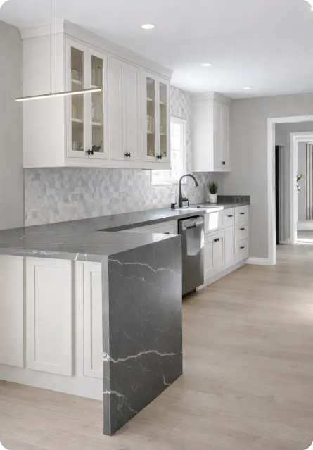 Tuscan Gray Inset Shaker Kitchen Cabinets
