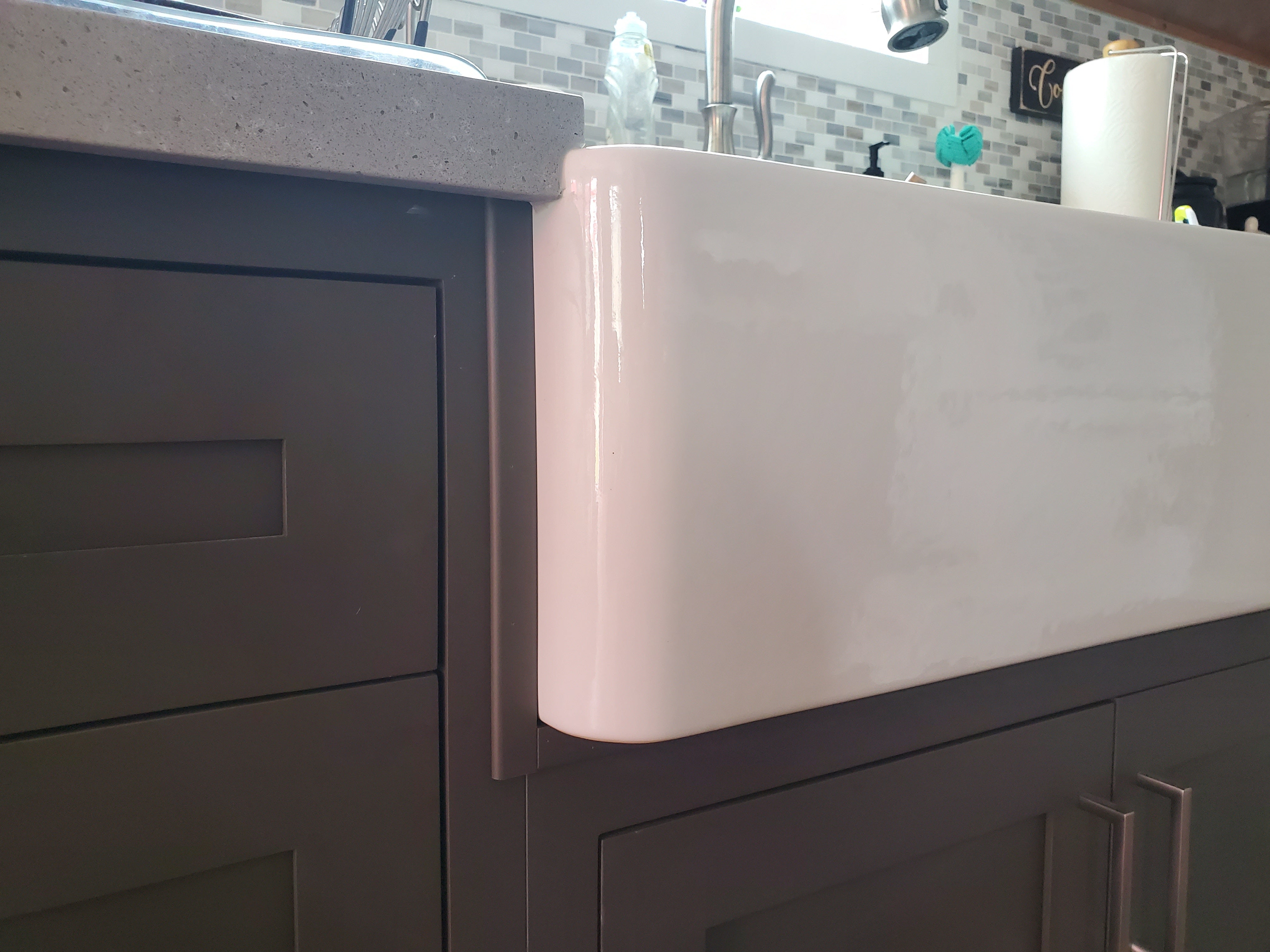 Farm Sink Base Vintage White Inset Raised Panel Cabinets 33" or 36"