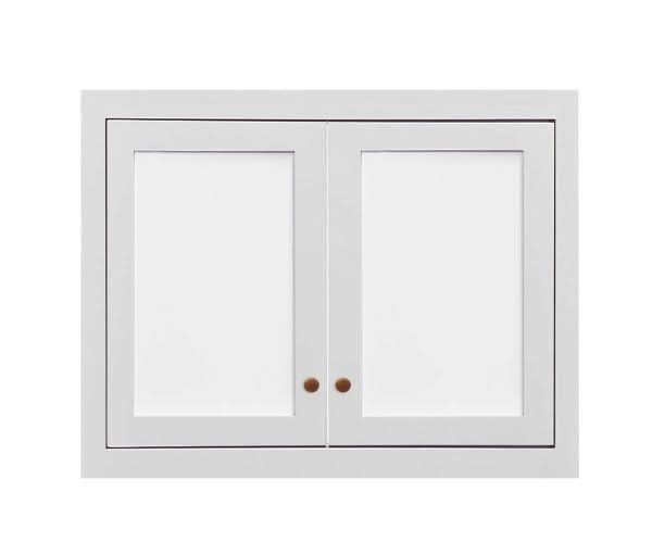 30" Wide Glass Ready Wall Cabinet - Double Door 9", 12", 15", 18", 21", 24" & 27" Tall Custom Color Inset Shaker