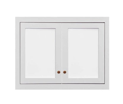 30" Wide Glass Ready Wall Cabinet - Double Door 9", 12", 15", 18", 21", 24" & 27" Tall Custom Color Inset Shaker