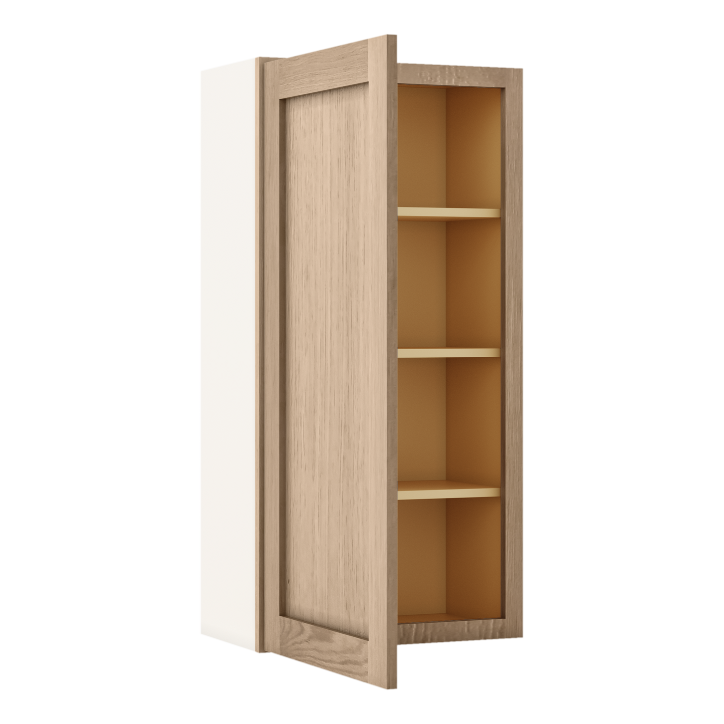 Natural white oak shaker wall cabinet 9"–42" RTA kitchen cabinet – view 10