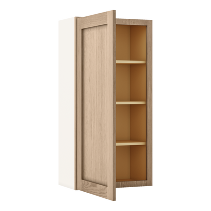 Natural white oak shaker wall cabinet 9"–42" RTA kitchen cabinet – view 10