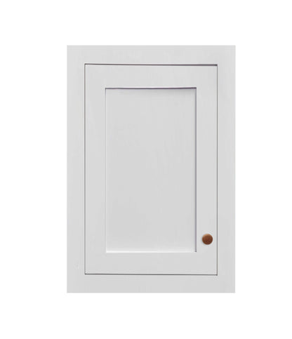 21" Wide Wall Cabinet - Single Door 9", 12", 15", 18", 21", 24" & 27" Tall Custom Stacker Inset Shaker