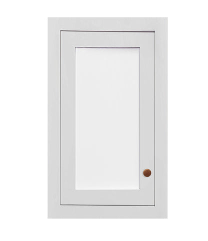 18" Wide Wall Cabinet - Single Door 9", 12", 15", 18", 21", 24", 27", 30", 33", 36", 39", 42", 45" & 48" Tall Custom Glass Ready Inset Shaker