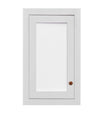 18" Wide Custom Glass Ready Snow White Inset Shaker Wall Cabinet - Single Door 9", 12", 15", 18", 21", 24" & 27" Tall