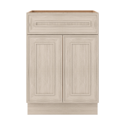 Vanity Sink Base 24", 30" & 36" x 34-1/2" Tall Ivory Elegant Craftsman Shaker 1-1/4" Overlay