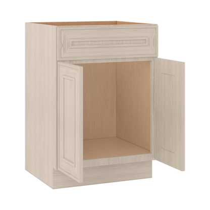 Vanity Sink Base 24", 30" & 36" x 34-1/2" Tall Ivory Elegant Craftsman Shaker 1-1/4" Overlay