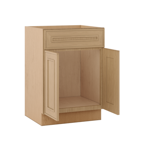 Vanity Sink Base 24", 30" & 36" x 34-1/2" Tall Elegant Oak Craftsman Shaker 1-1/4" Overlay