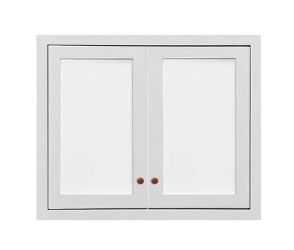 30" Wide Glass Ready Wall Cabinet - Double Door 9", 12", 15", 18", 21", 24" & 27" Tall Custom Color Inset Shaker