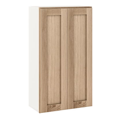 Natural white oak shaker wall cabinet 24"–42" RTA kitchen cabinet