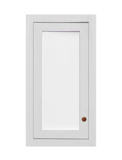 18" Wide Wall Cabinet - Single Door 9", 12", 15", 18", 21", 24", 27", 30", 33", 36", 39", 42", 45" & 48" Tall Custom Glass Ready Inset Shaker
