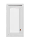 18" Wide Custom Glass Ready Snow White Inset Shaker Wall Cabinet - Single Door 9", 12", 15", 18", 21", 24" & 27" Tall