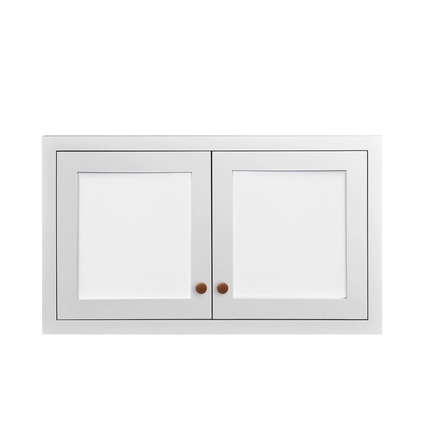 29 Newport White Double Shaker Stackable Wall Cabinet - Double Door 24", 27", 30", 33" & 36" Wide