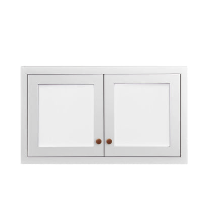 29 Newport White Double Shaker Stackable Wall Cabinet - Double Door 24", 27", 30", 33" & 36" Wide
