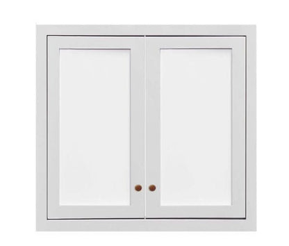 30" Wide Glass Ready Wall Cabinet - Double Door 9", 12", 15", 18", 21", 24" & 27" Tall Custom Color Inset Shaker