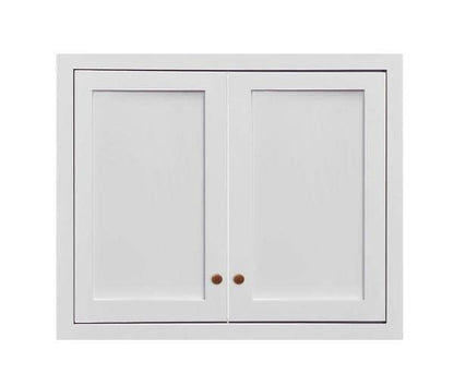 27" Wide Custom Color Stacker Inset Shaker Wall Cabinet - Single Door 12", 15", 18", 21"& 24" Tall