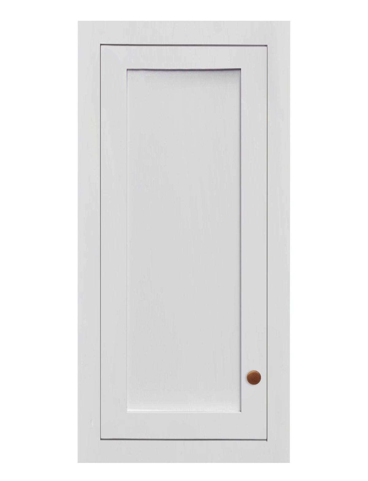 9" Wide Custom Stacker Snow White Inset Shaker Wall Cabinet - Single Door 12", 15", 18", 21"& 24" Tall
