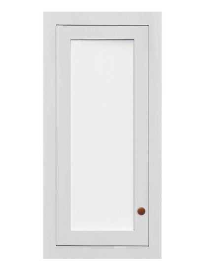 12" Wide Glass REady Inset White Shaker Kitchen Cabinet 27" Tall