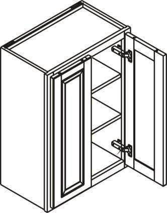 33" Tall Inset Shaker Wall Cabinet - Double Door 24", 27", 30", 33" & 36"