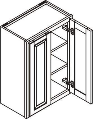 30" Tall Wall Cabinet - Double Door 24", 27", 30", 33", 36", 39" & 42" Wide Sandstone Birch Shaker 1-1/4" Overlay