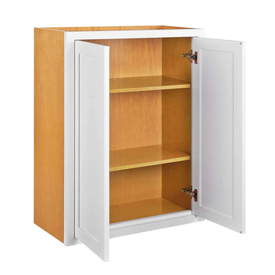 33" Tall Inset Shaker Wall Cabinet - Double Door 24", 27", 30", 33" & 36"