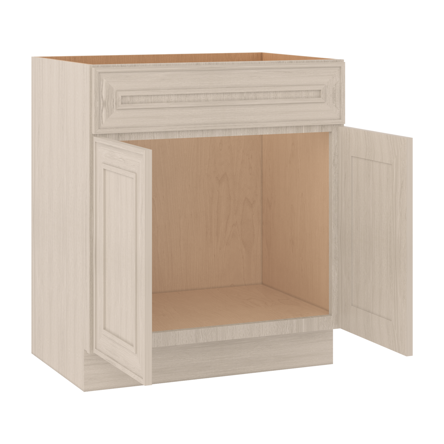 Vanity Sink Base 24", 30" & 36" x 34-1/2" Tall Ivory Elegant Craftsman Shaker 1-1/4" Overlay