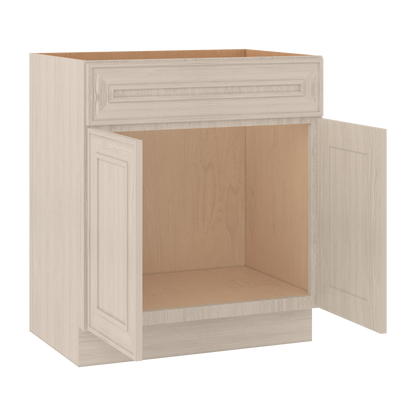 Vanity Sink Base 24", 30" & 36" x 34-1/2" Tall Ivory Elegant Craftsman Shaker 1-1/4" Overlay