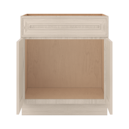 Vanity Sink Base 24", 30" & 36" x 34-1/2" Tall Ivory Elegant Craftsman Shaker 1-1/4" Overlay