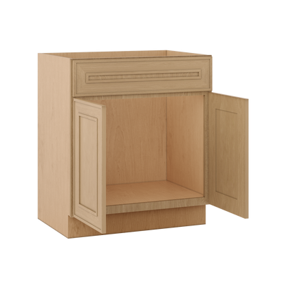 Vanity Sink Base 24", 30" & 36" x 34-1/2" Tall Elegant Oak Craftsman Shaker 1-1/4" Overlay